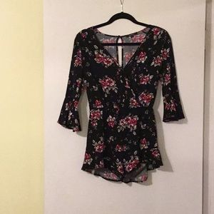 Romper black floral